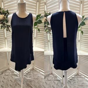 HUNTER BELL NEW BLACK LAYERED SLEEVELESS SILK TUNIC SIZE 8